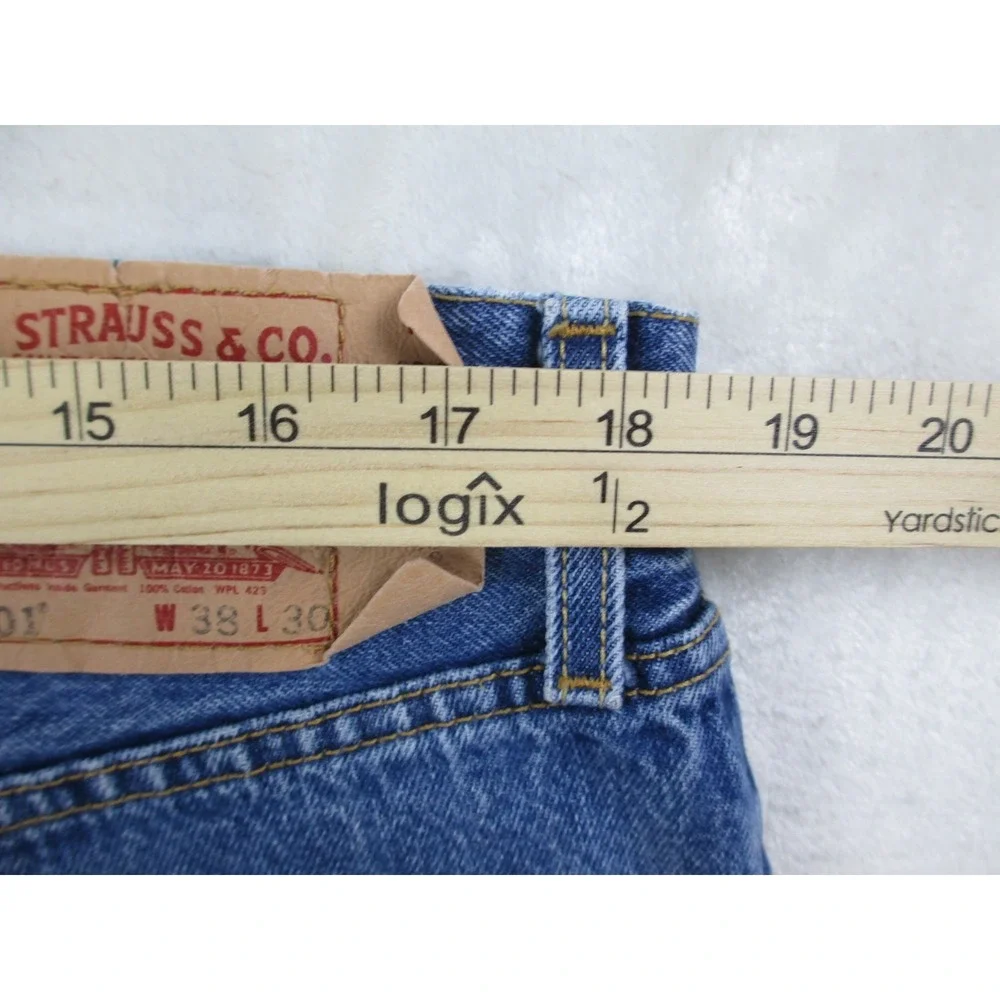 Levi's 501 Pants Mens 38 Blue Denim‎ Jeans Buttonfly Straight Pockets 38X30